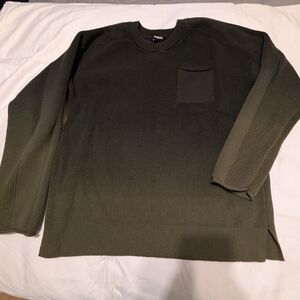 Express Dark Green Ribbed Sweater